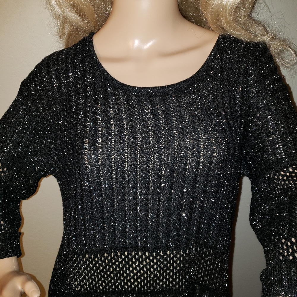 🔥Black Glittery Sweater | Sz L - Picture 2 of 3